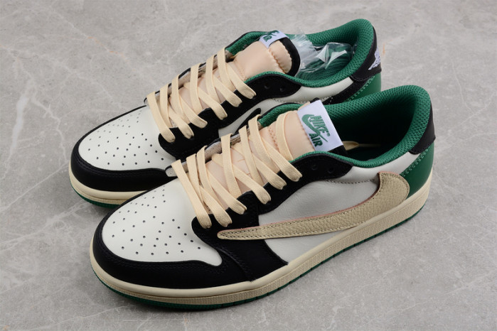 aj1 st travis scott x air jordan 1 retro  low green black dm7866-128