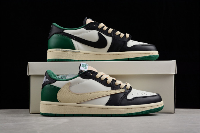aj1 st travis scott x air jordan 1 retro  low green black dm7866-128