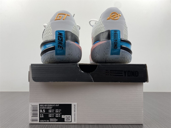 nike air zoom g.t. cut white black  blue cz0176-101