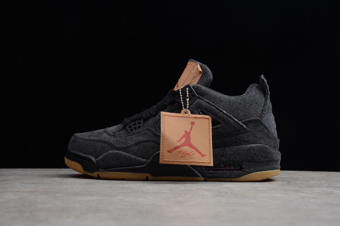 jordan 4 retro levi''s black (levi''s tag) ao2571-001