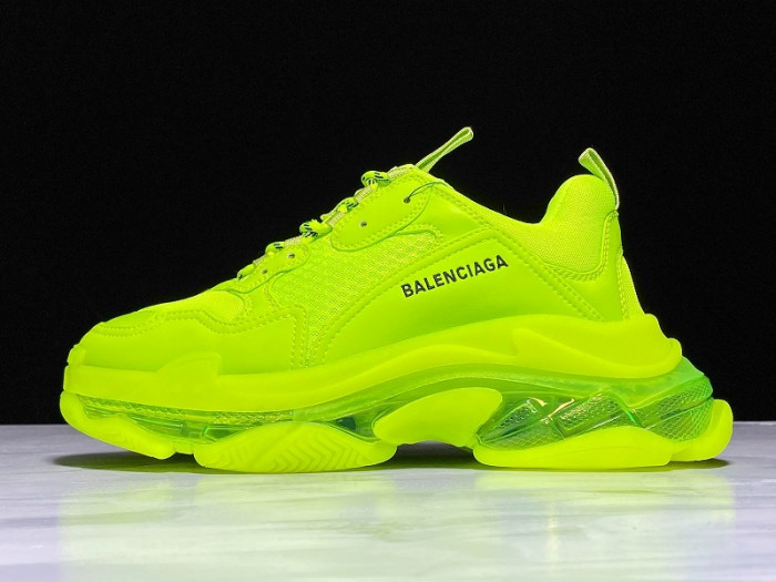 balenga triple s neon fluo yellow clear sole 541624 w09ol 3809