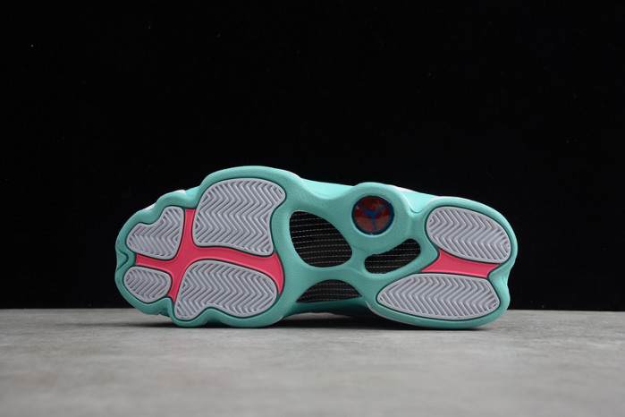 jordan 13 retro white soar green pink (gs)  439358-100