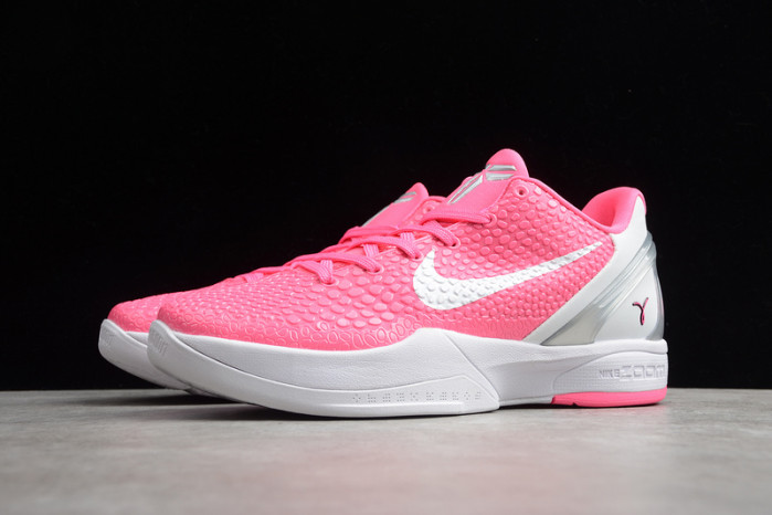 nike zoom kobe 6 think pink pinkfire metallic silver white  cw2190-601