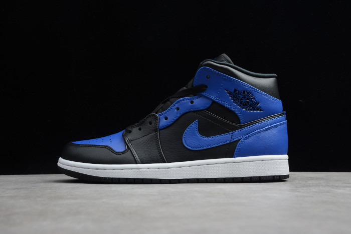 jordan 1 mid hyper royal tumbled leather 554724-077