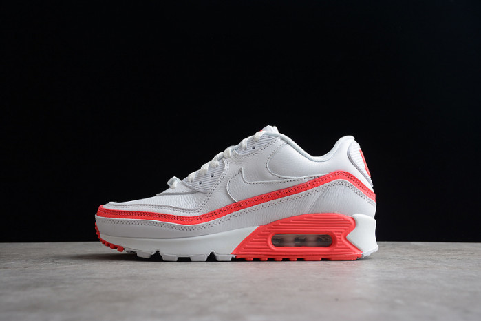 nike air max 90 undefeated white solar red   cj7197-103